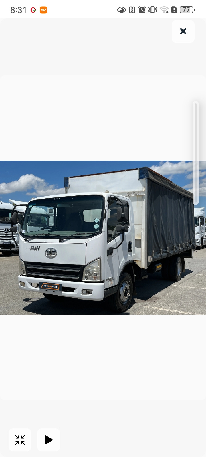 8 Ton Curtain Side Lorry Truck for hire in Zezo South Africa, Limpopo