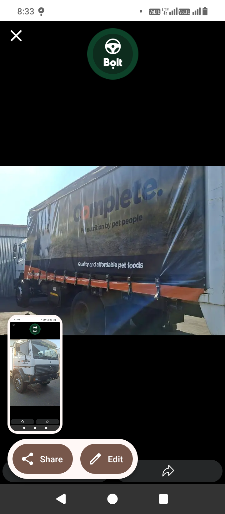 8 Ton Tautliner for hire in Rangarirai Mukondo South Africa, Gauteng